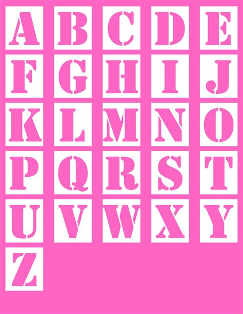 Free Printable 1 Inch Letter Stencil Sheets [PDF Included] - Printables Hub