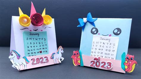 How to make Calendar | DIY Calendar 2023 | Handmade Desk Calendar | New Year Crafts - YouTube