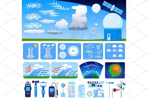 Meteorology vector illustration set | Illustrations ~ Creative Market