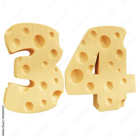 Number 34, Number thirty four cheese icon design. Stock Illustration ...