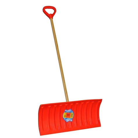 Emsco Bigfoot Series 25 in. Poly Pusher Snow Shovel with Wooden Handle ...