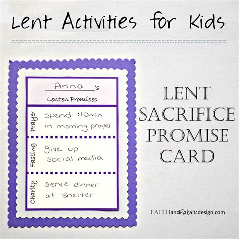 ACTIVITY: Lent Promise Card for Families (free printable) – Faith and Fabric