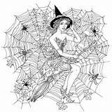 Printable Witch Coloring Pages For Adults  Free Templates sketch template