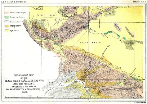 SCVHistory.com LW2143a | Tejon Area | USPRR/Williamson Expedition (1853): Geological Map