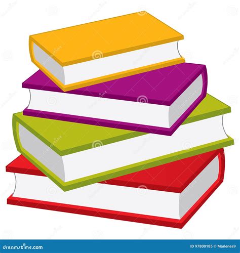 Vector Stack of Books. Vector Pile of Books Stock Vector - Illustration of library, flat: 97800185