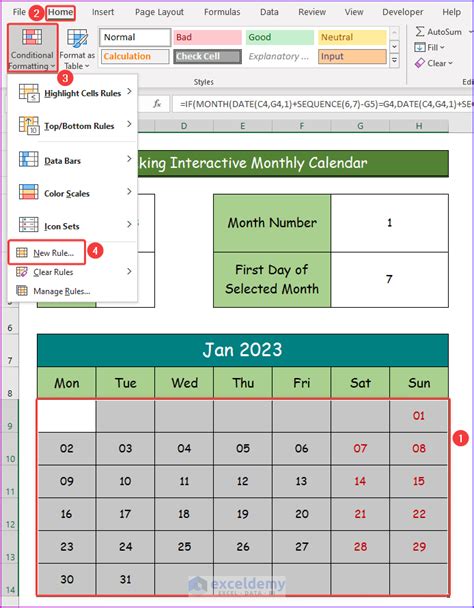 How to Make an Interactive Calendar in Excel (2 Easy Ways)