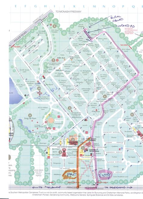 Fawkner Cemetery Map