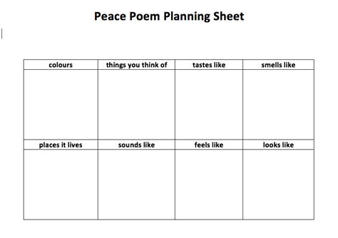 peace poem - Primary Teaching Ideas