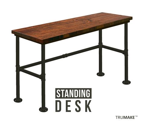 Standing Desk Wood & Pipe Desk, Industrial Style Desk, Rustic Wood and Iron Pipe Desk, Urban ...