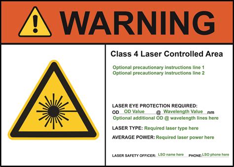 Warning Class 4 Laser Controlled Area Laser Warning Sign | Phillips Safety