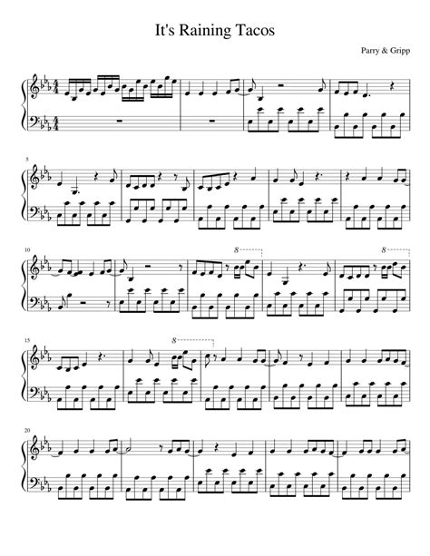 It's Raining Tacos Sheet music for Piano (Solo) | Musescore.com