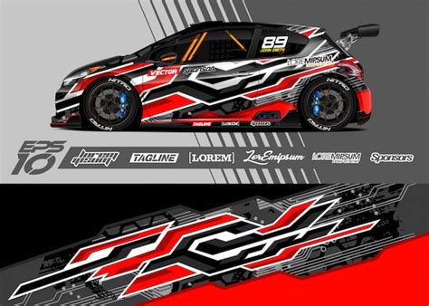 Premium Vector | Car wrap decal graphic design. abstract stripe racing