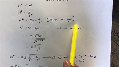 Derivation Reference Mach number M* in terms of M : Basic Gas Dynamics Lectures - YouTube