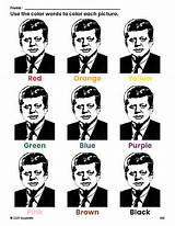 FREE Presidents Day John F Kennedy Coloring Page And Color Worksheet  sketch template