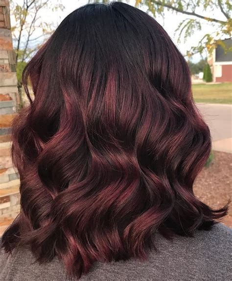 Burgundy Balayage For Thick Black Hair | Hair color auburn, Burgundy balayage, Burgundy hair