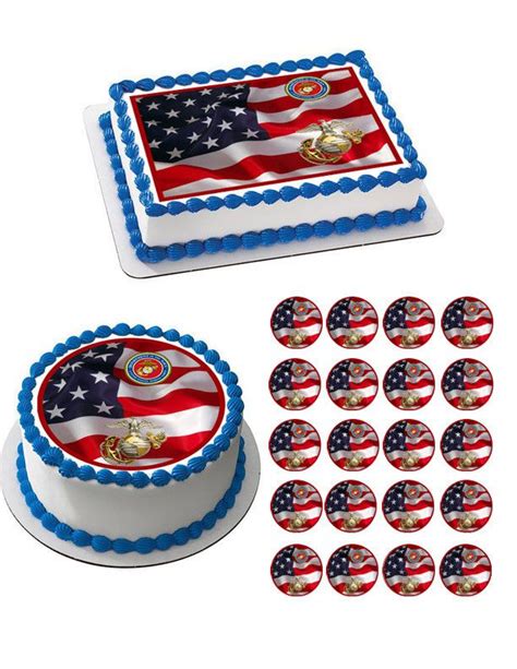 US Marine Corp - Edible Cake Topper OR Cupcake Topper, Decor | Edible ...