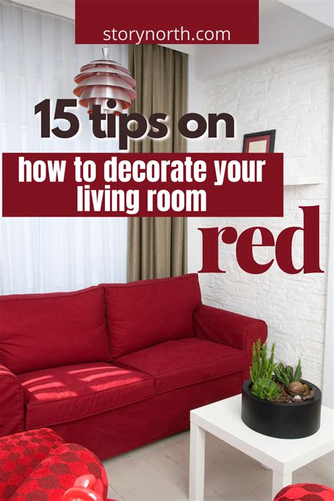 Red accents living room – Artofit