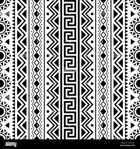 tribal ethnic pattern motif texture background design in black white color Stock Photo - Alamy