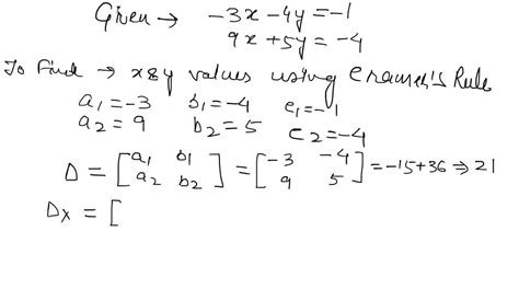 ⏩SOLVED:Use Cramer's Rule to solve the system of equations. { -3… | Numerade