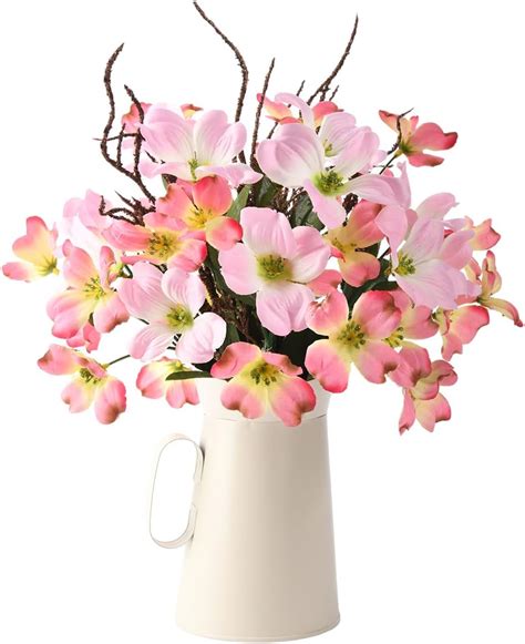 Amazon.com: Fake Flowers with Vase,Artificial Silk Flowers in Vase,Faux Flower Arrangements with ...