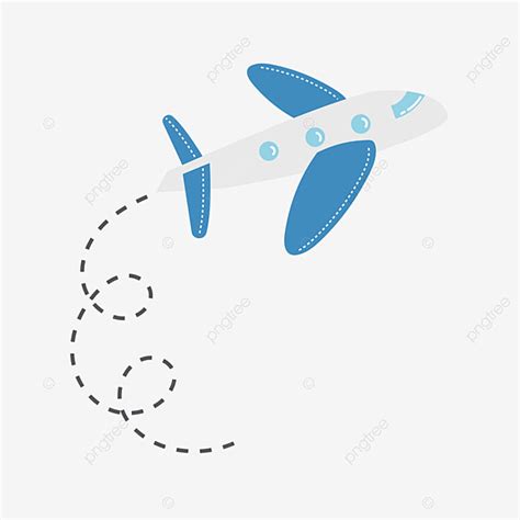 Flying Airplane Vector Hd PNG Images, Cartoon Airplane Flying Line Free ...