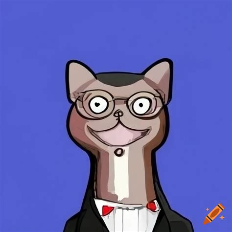 Cat meme with a suit as a flag on Craiyon
