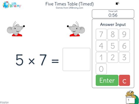 Five Times Table (5x) One Minute Challenge - Times Tables Maths Games for Year 2 (age 6-7) by ...