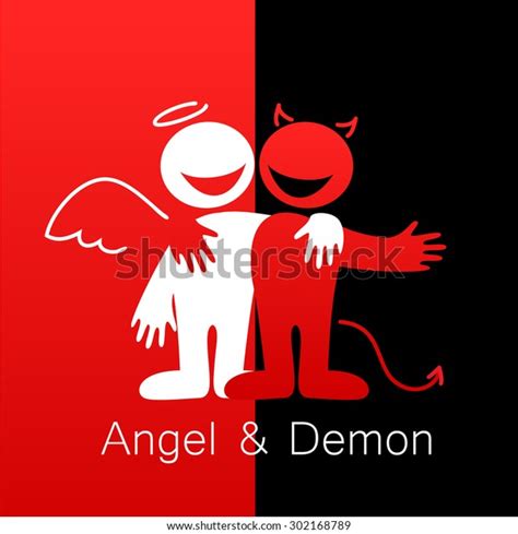 Angels Demons Symbols Good Evil Stock Vector (Royalty Free) 302168789