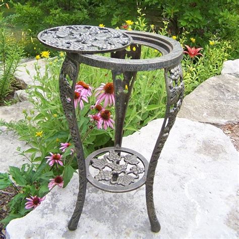 Shop Oakland Living Vineyards 26.25-in Antique Bronze Round Cast Iron Plant Stand at Lowes.com