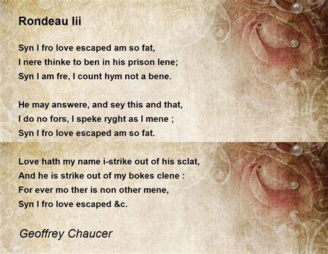 Rondeau Iii Poem by Geoffrey Chaucer - Poem Hunter