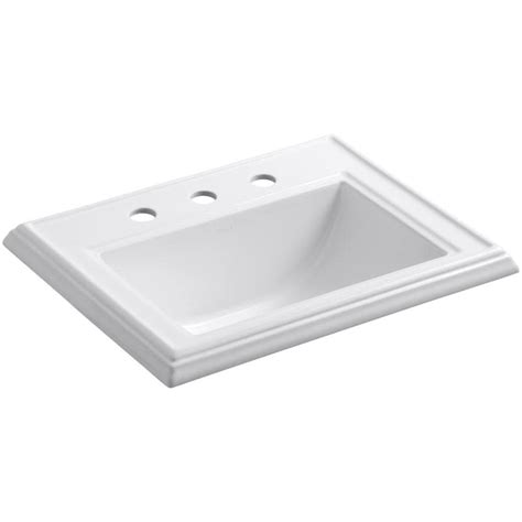 Shop KOHLER Memoirs White Drop-in Rectangular Bathroom Sink with ...