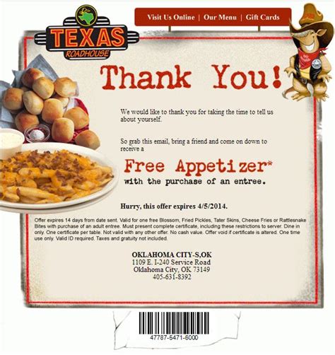 Save 25% Texas roadhouse coupons printable code | June || TC | Texas roadhouse, Free appetizer ...