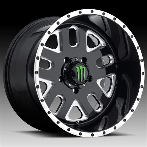 TIS Monster Energy Edition 539BM Black Milled Custom Wheels Rims ...