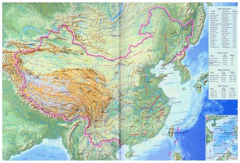 China physical relief and topography map. Physical relief and ...