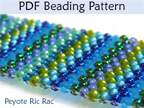 Beading Tutorial Pattern Bracelet - Peyote Stitch - Simple Bead Patterns - Peyote Ric Rac #1600 ...