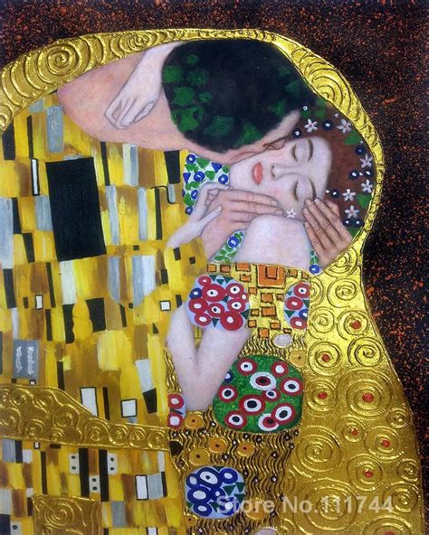 Colors gold paintings of famous artist The Kiss (Luxury Line) Gustav ...