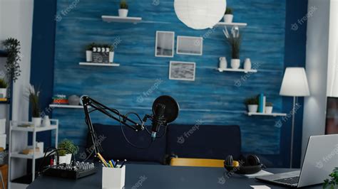 Premium Photo | Empty home studio desk with professional audio ...