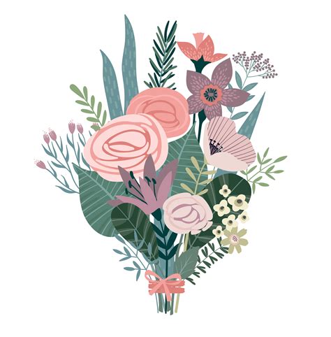 Vector illustration bouquet of flowers. 345704 Vector Art at Vecteezy