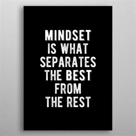 Minimal black and white typographic motivational poster 'Mindset is ...