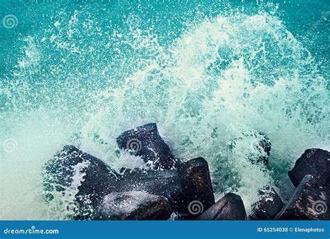 Stormy sea waves stock photo. Image of danger, rock, climate - 65254038