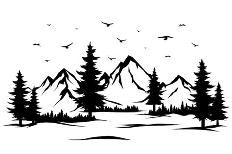 Free Vector | Hand drawn mountain range silhouette