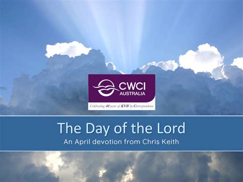 The Day of the Lord - a devotional study by Chris Keith