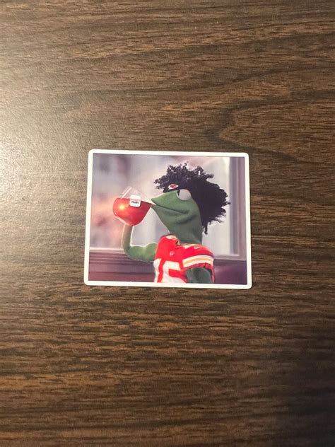 KC Chiefs Sticker Kermit Mahomes Patrick Mahomes Sipping Tea ...