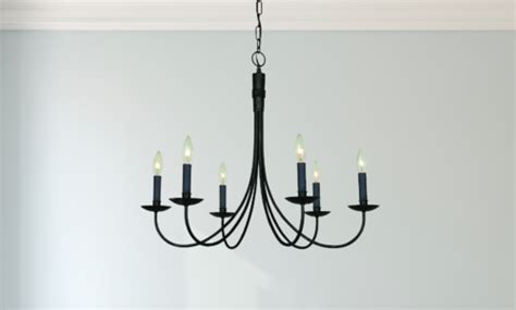 Modern Farmhouse Wrought Iron 6 Light Black Chandelier - James+James ...