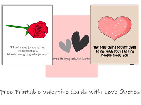 Free Printable Valentine Cards with Love Quotes