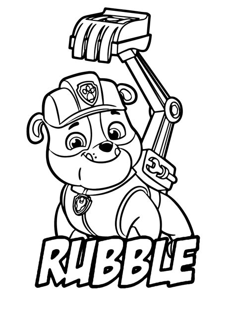 Rubble Paw Patrol Images Coloring Page - Free Printable Coloring Pages