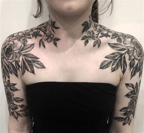 Blumen + Schultern #blumen #schultern | Neck tattoos women, Chest ...