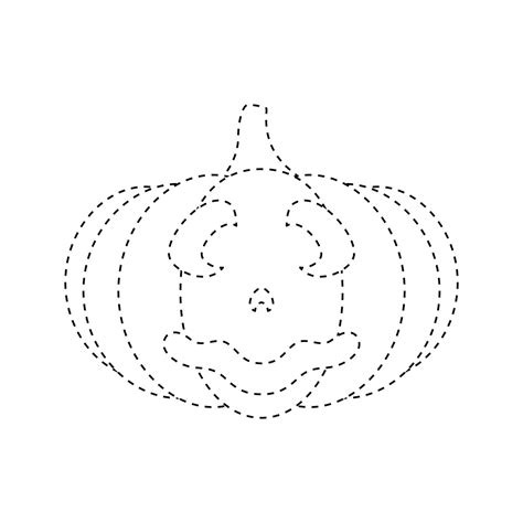 Halloween Pumpkin tracing worksheet for kids 10877058 Vector Art at ...