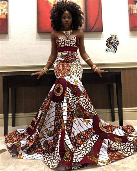 African maxi ball gown African prom dress with trainAfrican | Etsy | African prom dresses ...