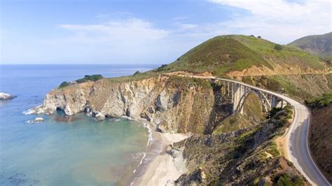 Aerial View of Bixby Bridge in Big Sur, California Stock Image - Image of road, monterey: 100782077